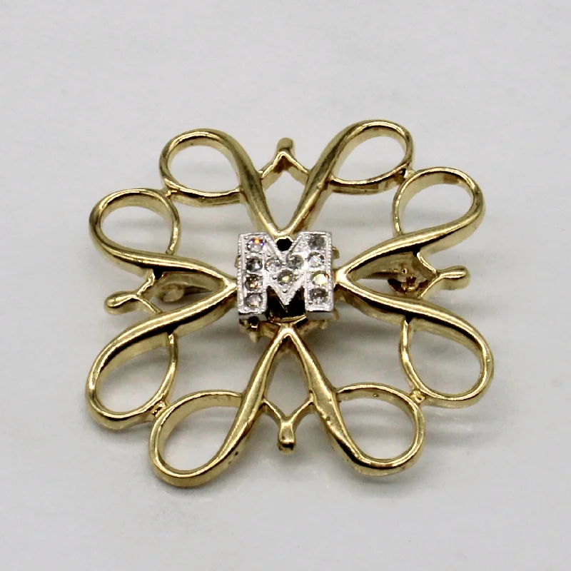 Huge Savings On Timeless Jewelry Collections Diamond 'M' Brooch | 0.06ctw |