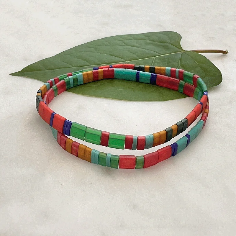 Personalized Jewelry Sale – Unique Pieces At Great Prices Glass Tile Bead Bracelet Set - Red Multi, Guatemala Personalized Jewelry Sale – Unique Pieces At Great Prices Glass Tile Bead Bracelet Set - Red Multi, Guatemala