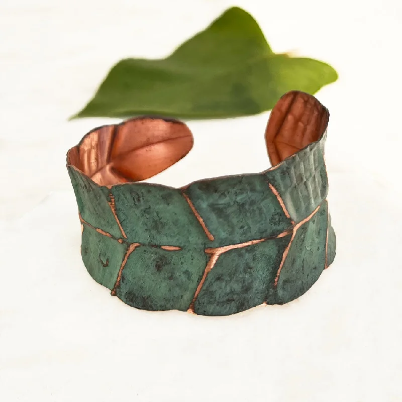 Unmissable Discounts On Timeless Jewelry Pieces Patina Copper Leaf Cuff, India