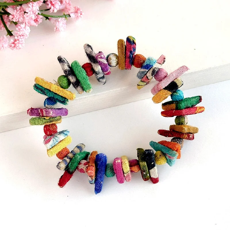 Your Dream Jewelry At Dream Prices Recycled Sari Triangle Bracelet, India