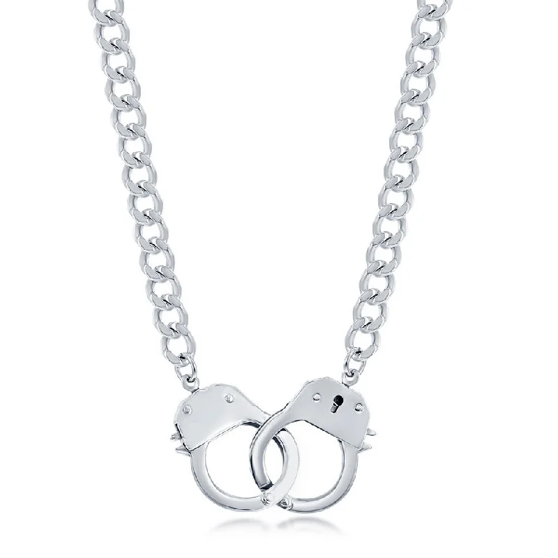 Dainty And Elegant Jewelry Now At Reduced Prices Stainless Steel Link Necklace with Handcuff Lock Dainty And Elegant Jewelry Now At Reduced Prices Stainless Steel Link Necklace with Handcuff Lock