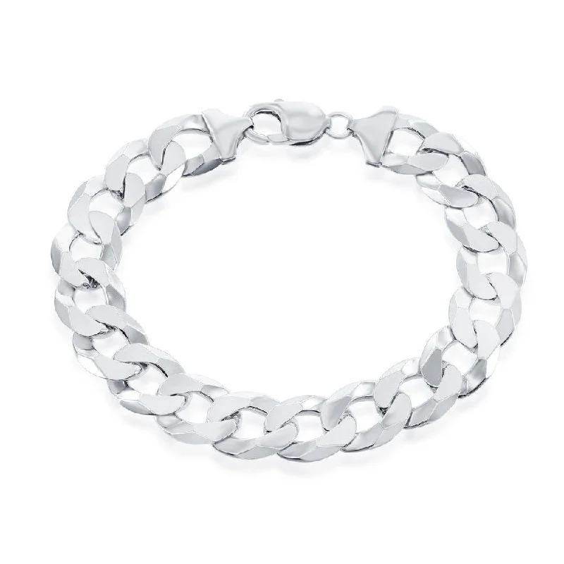 Timeless Elegance Now At Special Discounts Sterling Silver 13.8mm Cuban Chain - Rhodium Plated Timeless Elegance Now At Special Discounts Sterling Silver 13.8mm Cuban Chain - Rhodium Plated