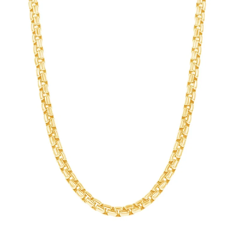 Versatile Layering Jewelry For Effortless Chic Sterling Silver 3mm Round Box Chain - Gold Plated Versatile Layering Jewelry For Effortless Chic Sterling Silver 3mm Round Box Chain - Gold Plated