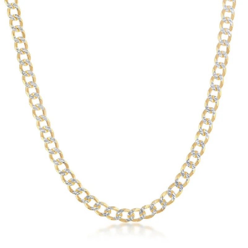 Trendy Minimalist Jewelry For Everyday Wear Sterling Silver 4.2mm Pave Cuban Chain - Gold Plated Trendy Minimalist Jewelry For Everyday Wear Sterling Silver 4.2mm Pave Cuban Chain - Gold Plated