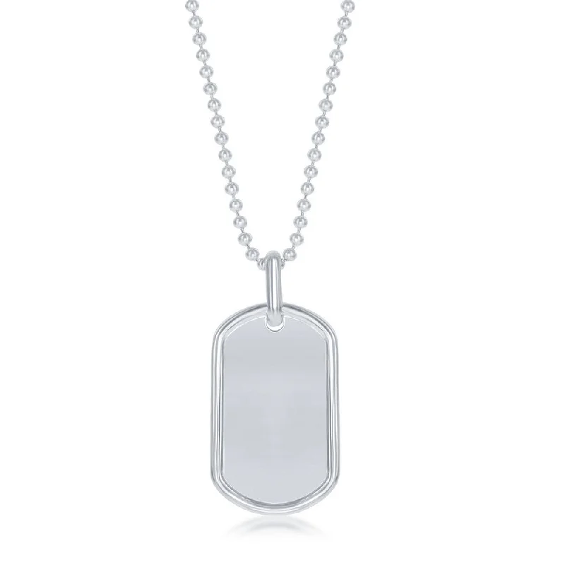 Must-Have Jewelry At Unbelievable Discounts Sterling Silver Small Size Dog Tag with 24" Chain Must-Have Jewelry At Unbelievable Discounts Sterling Silver Small Size Dog Tag with 24" Chain