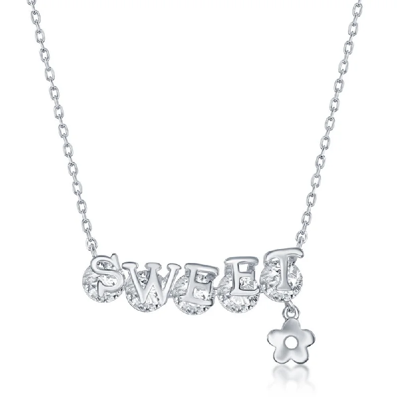 Grab Your Favorite Jewelry At The Lowest Prices Sterling Silver SWEET CZ Flower Charm Necklace Choker Length Grab Your Favorite Jewelry At The Lowest Prices Sterling Silver SWEET CZ Flower Charm Necklace Choker Length