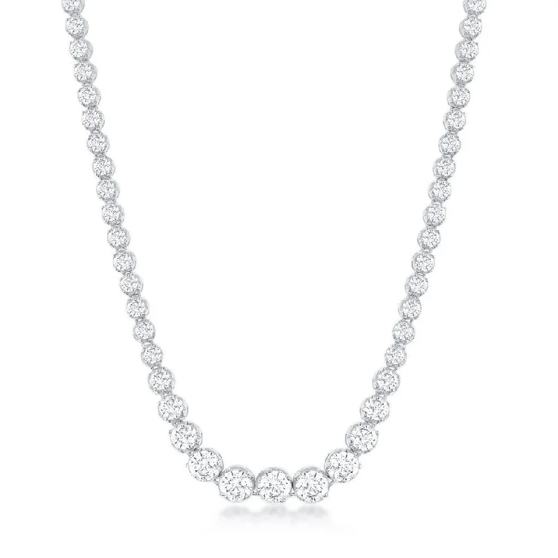 Handcrafted Jewelry Sale – Unique Designs At Low Prices Sterling Silver Prong Set Graduating CZ Tennis Necklace 18" Handcrafted Jewelry Sale – Unique Designs At Low Prices Sterling Silver Prong Set Graduating CZ Tennis Necklace 18"