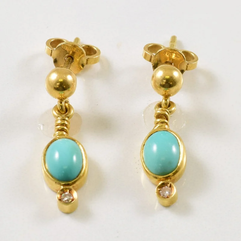 High-End Sparkle, Low-End Prices – Jewelry Sale Live Turquoise & Diamond Dangle Earrings | 1.10ctw, 0.02ctw | High-End Sparkle, Low-End Prices – Jewelry Sale Live Turquoise & Diamond Dangle Earrings | 1.10ctw, 0.02ctw |