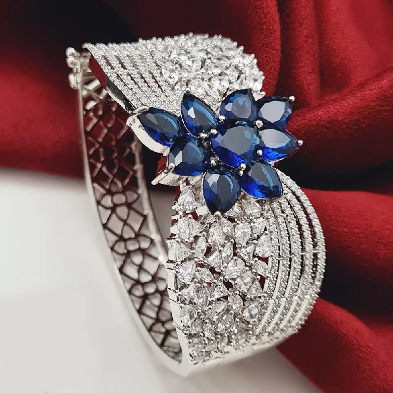 Modern Statement Jewelry For Bold Styling Vivah Creations Silver Plated AD Openable Kada Modern Statement Jewelry For Bold Styling Vivah Creations Silver Plated AD Openable Kada