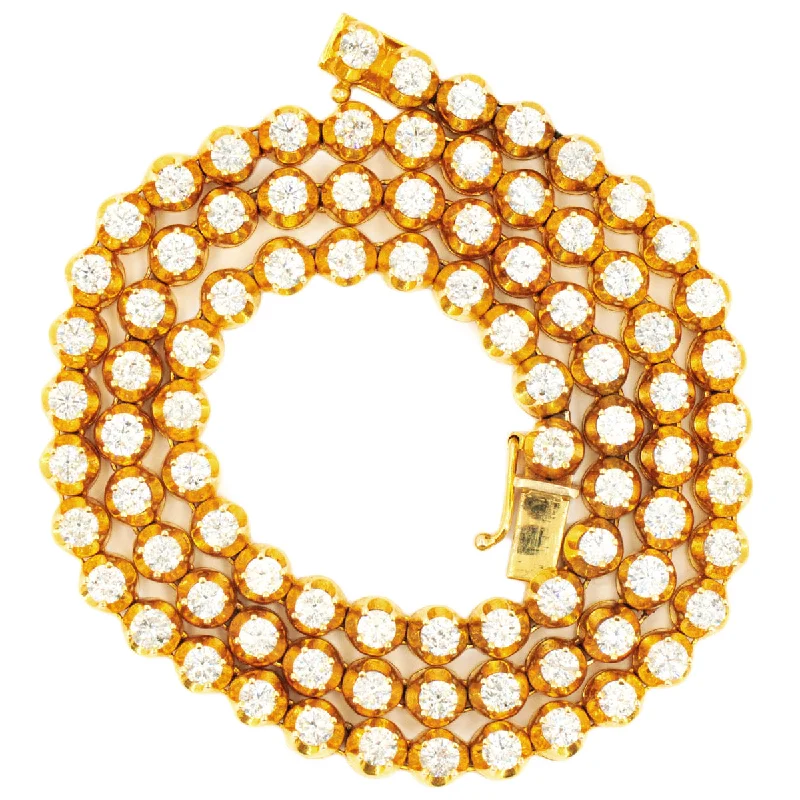 Grab Exquisite Jewelry At The Lowest Prices 6.4mm 30 Pointer Yellow Tennis Chain